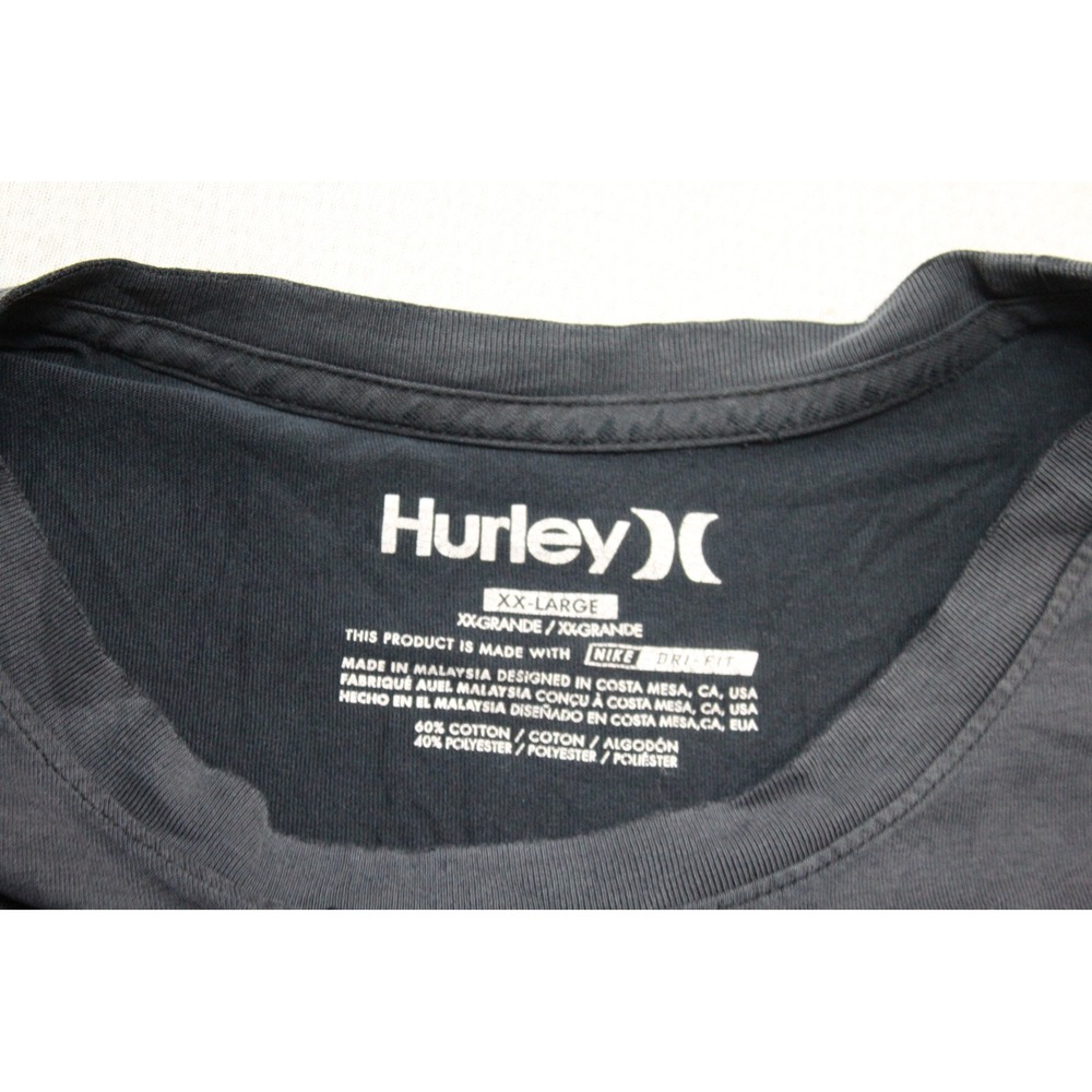 Hurley Graphic Tee Men Double Extra Large Black Fair Galaxy Logo Nike Dri-FIT